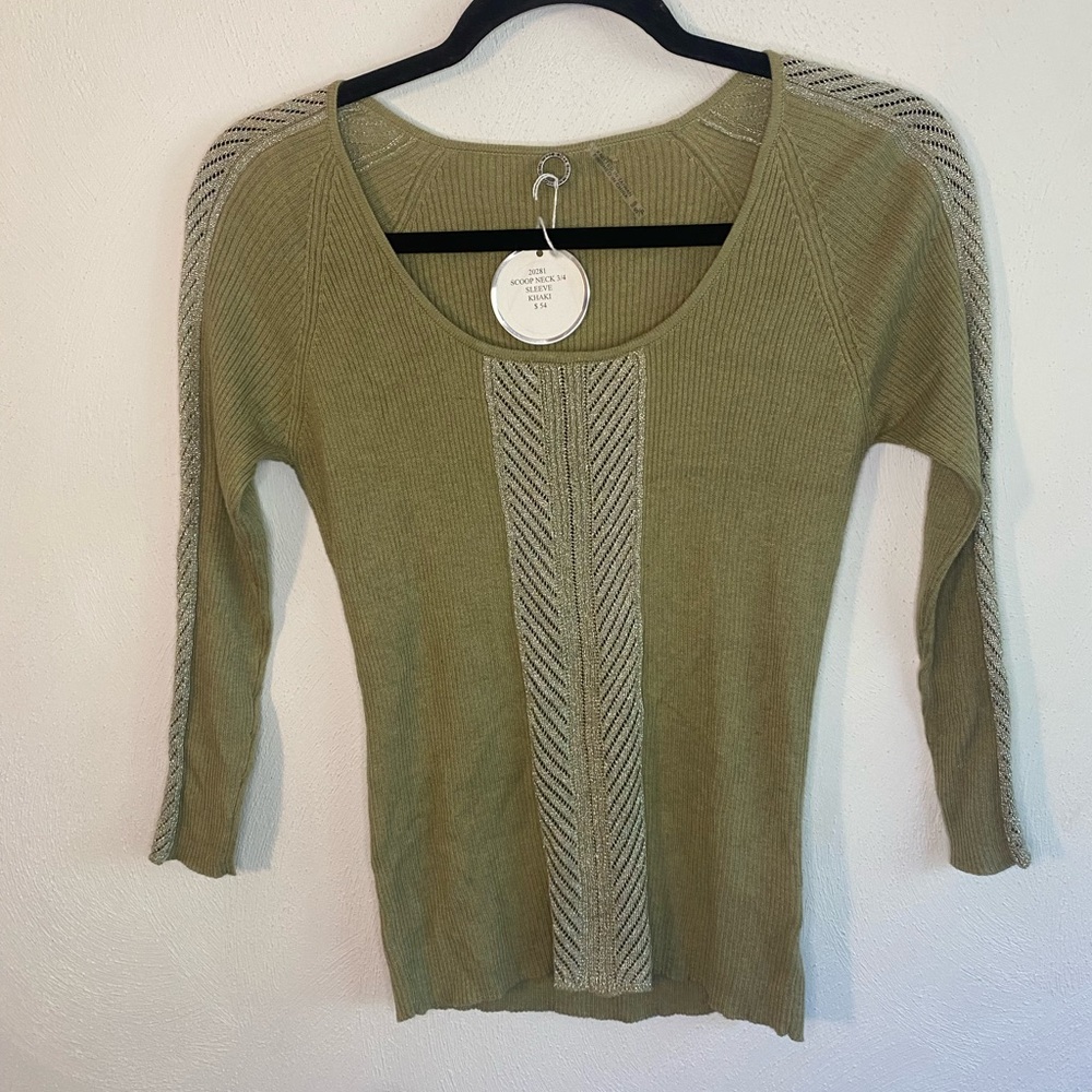 One girl who y2k scoop neck thermal glittery top size small